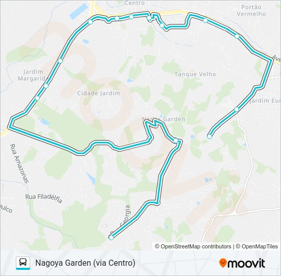 Mapa da linha NAGOYA GARDEN - PAYSAGE de ônibus