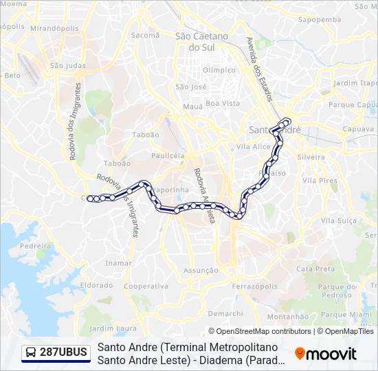 287UBUS Bus Line Map