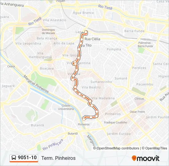 9051-10 Bus Line Map