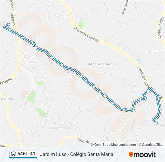 Mapa de 546L-41 de autobús