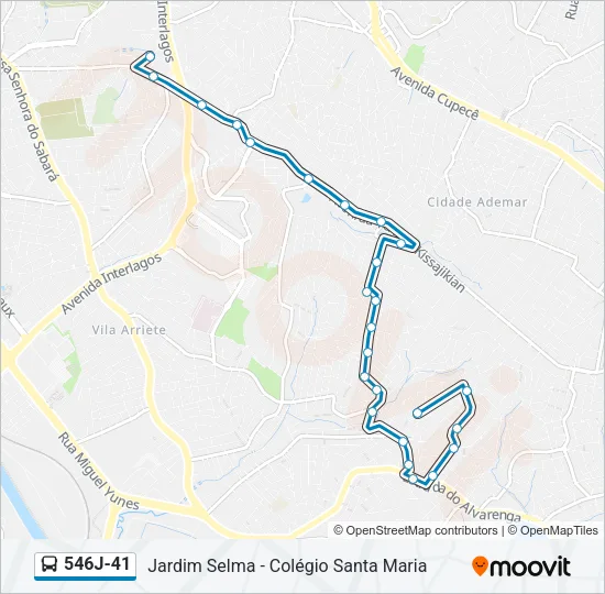 546J-41 Bus Line Map