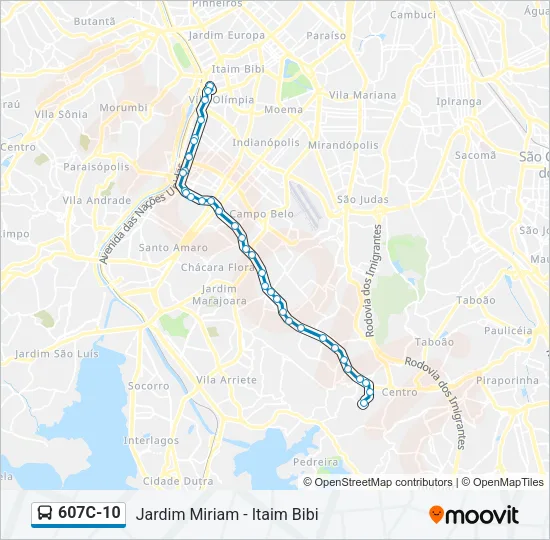 607C-10 Bus Line Map