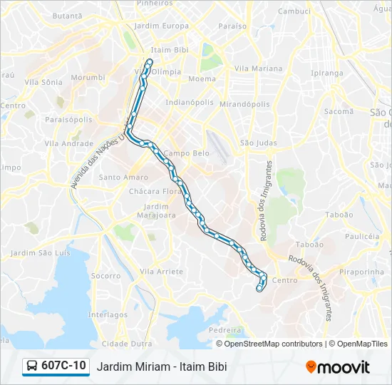 607C-10 Bus Line Map