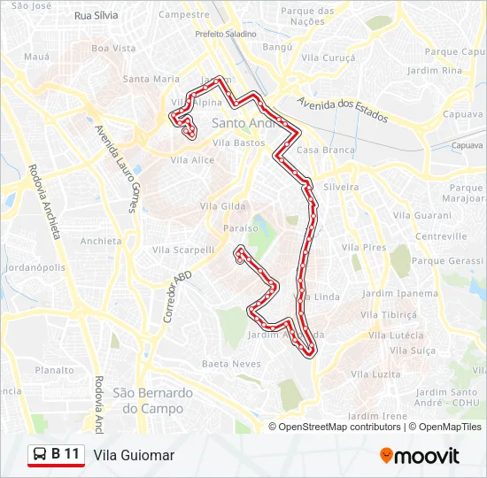 B 11 Bus Line Map