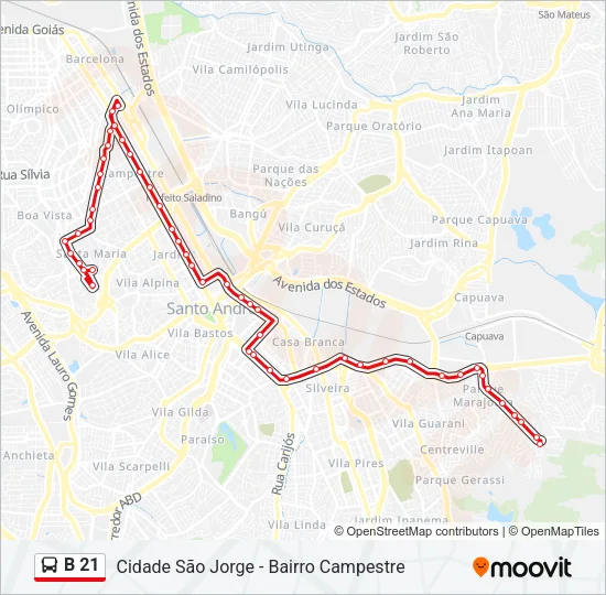 B 21 Bus Line Map