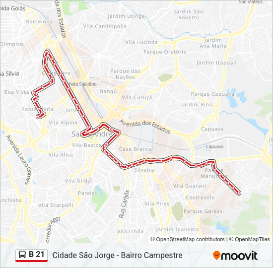 B 21 Bus Line Map