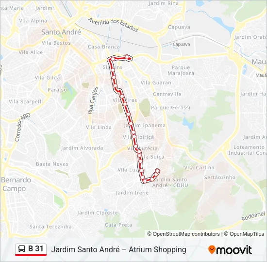 B 31 Bus Line Map