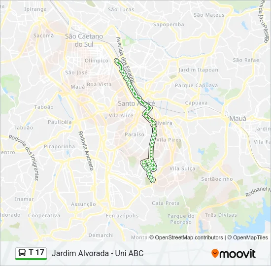 T 17 Bus Line Map