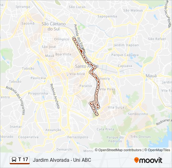 T 17 bus Line Map