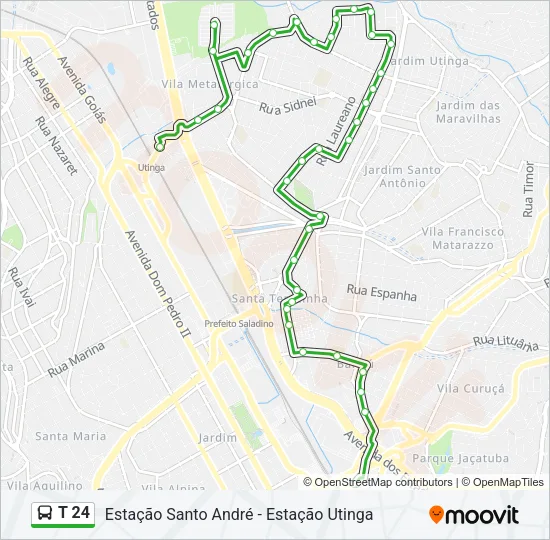 T 24 Bus Line Map