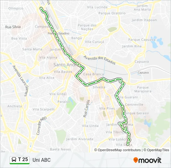 T 25 Bus Line Map