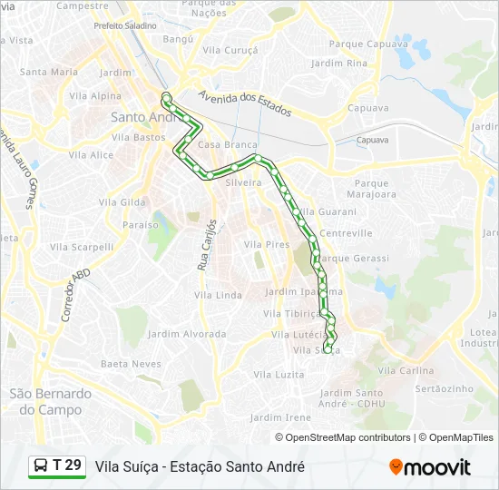 T 29 Bus Line Map