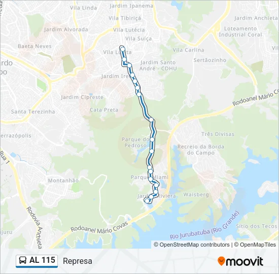 AL 115 Bus Line Map