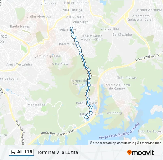 AL 115 Bus Line Map