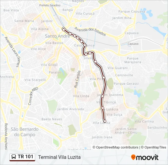 TR 101 Bus Line Map