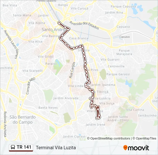 TR 141 Bus Line Map