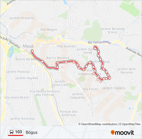 103 bus Line Map