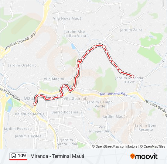 109 bus Line Map