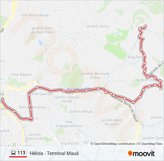 Mapa de 113 de autobús