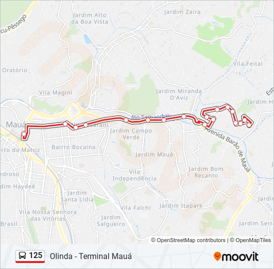 Mapa de 125 de autobús