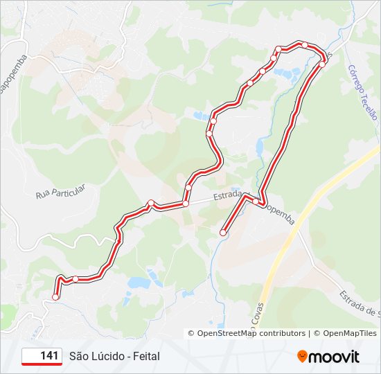 Mapa de 141 de autobús