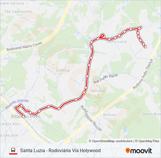 Mapa da linha 33 SANTA LUZIA de ônibus