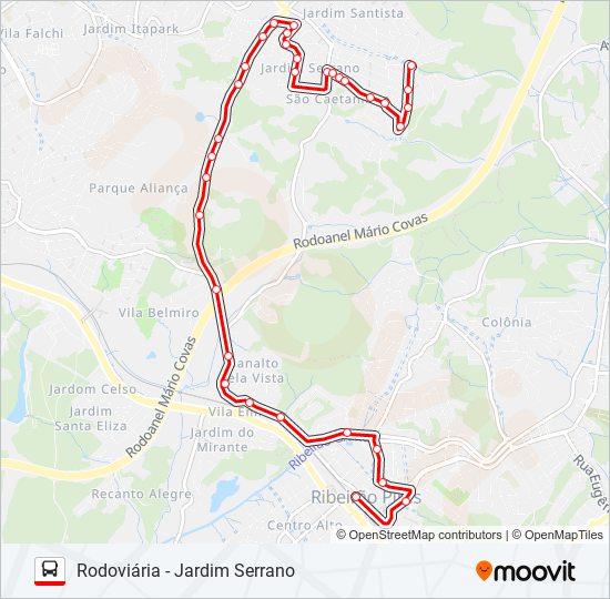 Mapa da linha 30 JARDIM SERRANO de ônibus