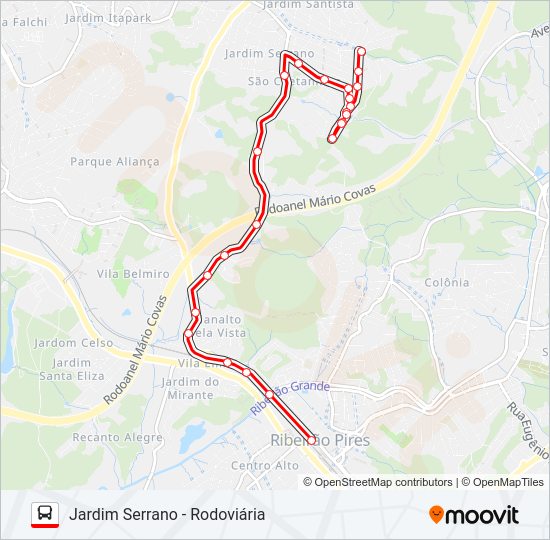 Mapa da linha 30 JARDIM SERRANO de ônibus