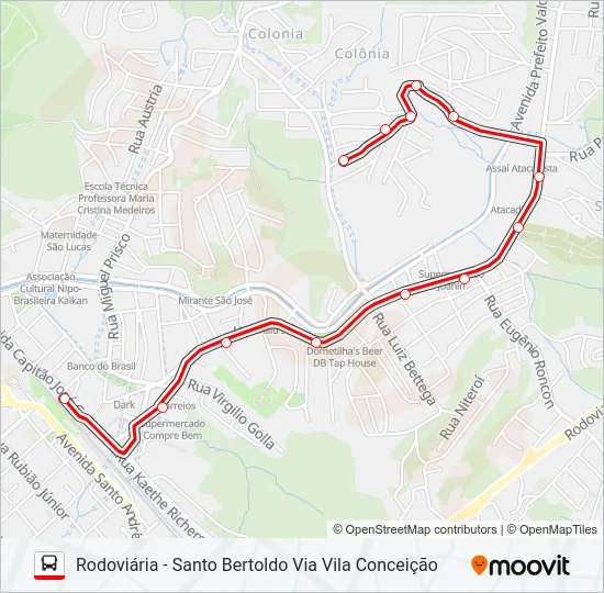 34 SANTO BERTOLDO Bus Line Map