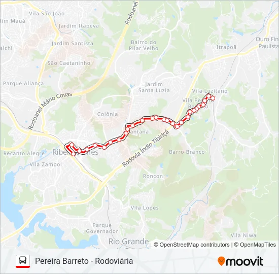 17 PEREIRA BARRETO Bus Line Map
