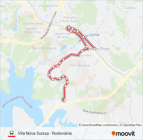 22 VILA NOVA SUISSA Bus Line Map