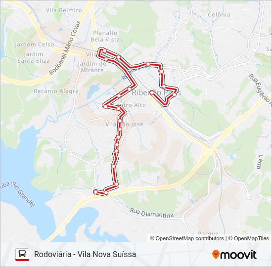 Mapa de 22 VILA NOVA SUISSA de autobús