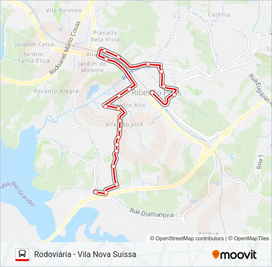 22 VILA NOVA SUISSA Bus Line Map
