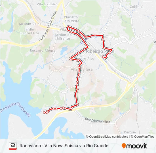 22 VILA NOVA SUISSA Bus Line Map