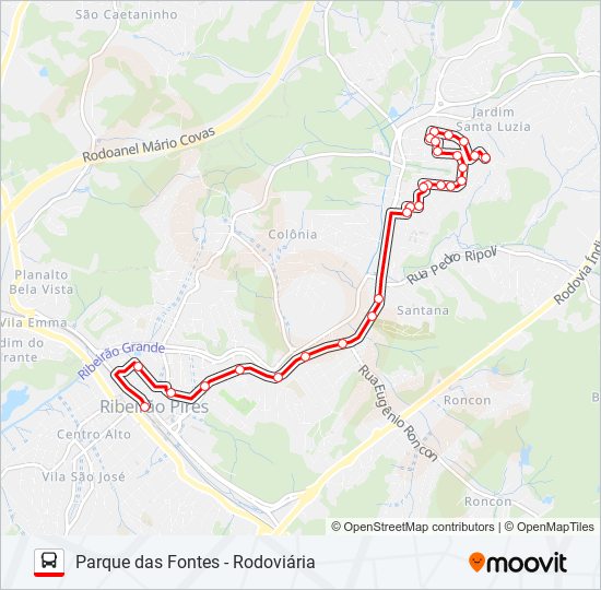 Mapa de 15 PARQUE DAS FONTES de autobús