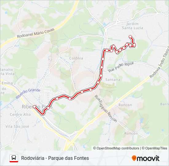 15 PARQUE DAS FONTES Bus Line Map