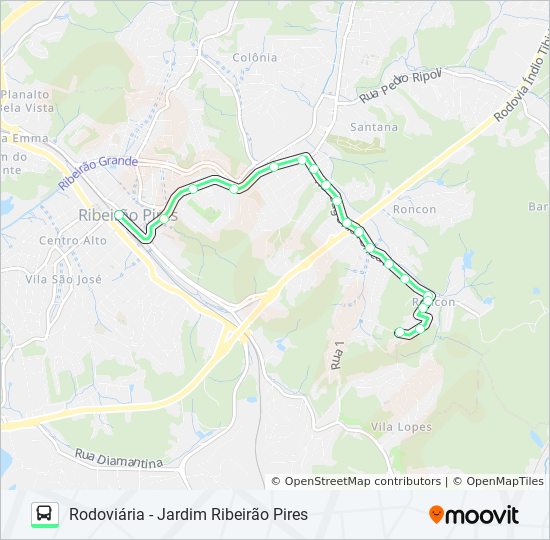 29 JARDIM RIBEIRÃO PIRES bus Line Map