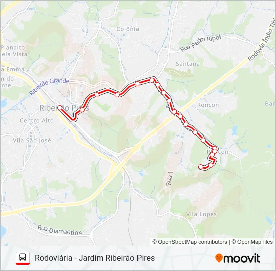 29 JARDIM RIBEIRÃO PIRES Bus Line Map