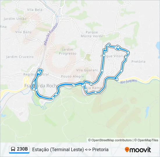 230B Bus Line Map