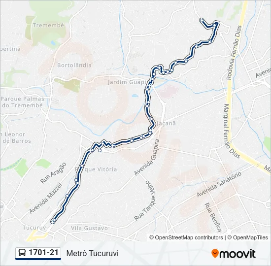 1701-21 Bus Line Map