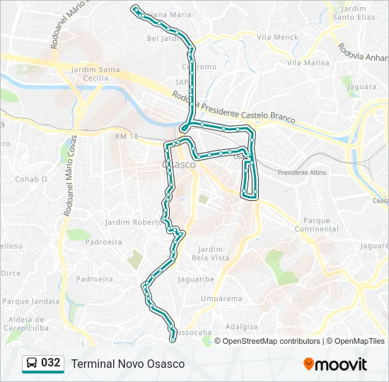 032 Bus Line Map
