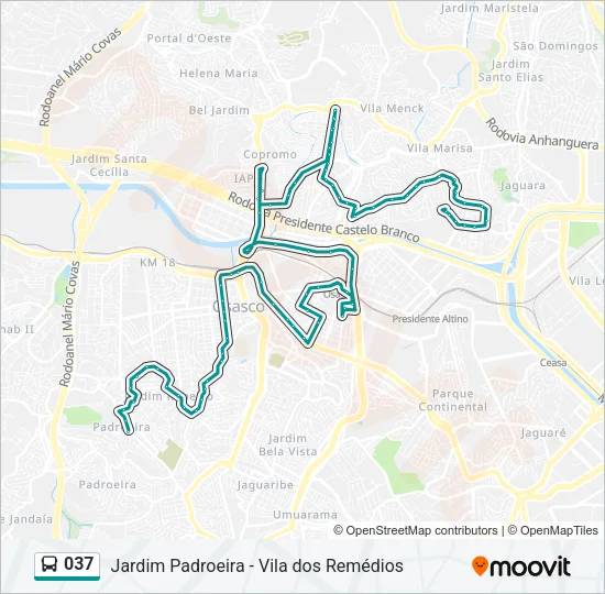037 Bus Line Map