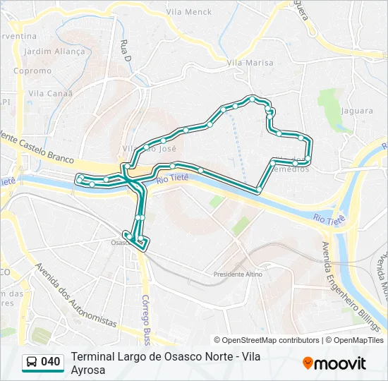 040 Bus Line Map