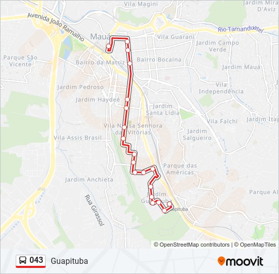 Mapa de 043 de autobús