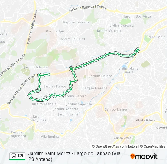 C9 Bus Line Map