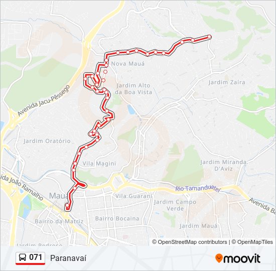 Mapa de 071 de autobús