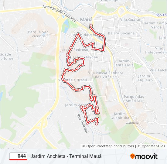 Mapa de 044 de autobús