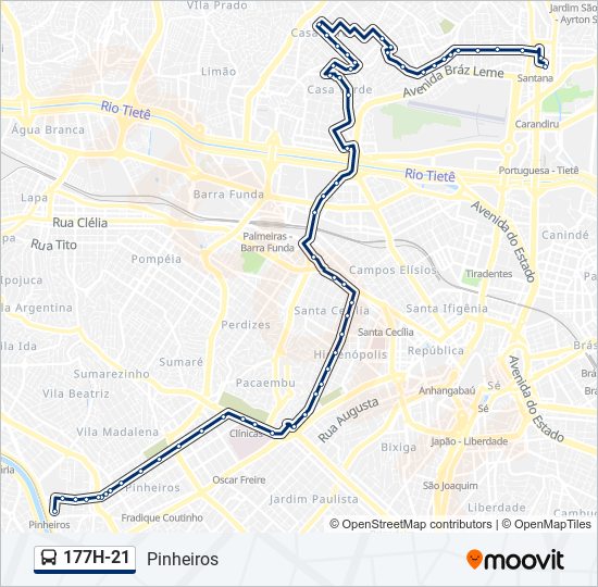 Mapa da linha 177H-21 de 