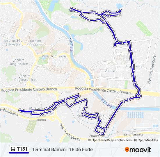 T131 bus Line Map