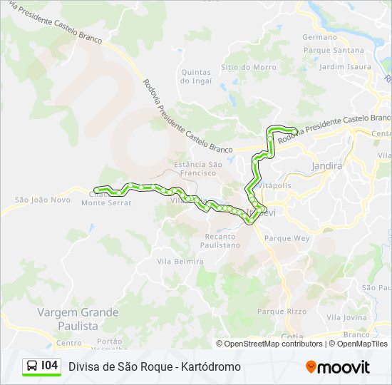 Mapa de I04 de autobús